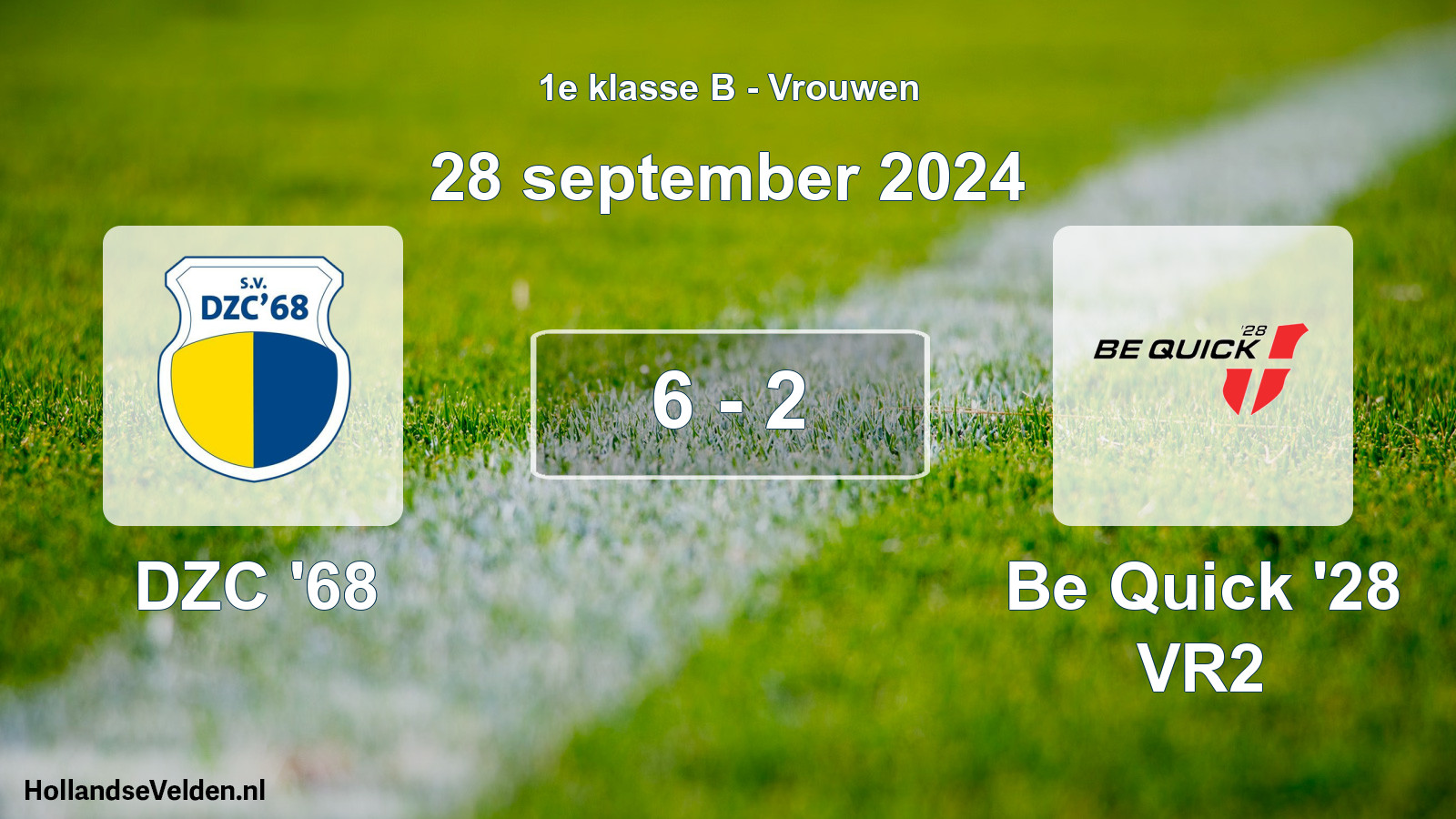 Total number of matches played: DZC '68 - Be Quick '28 VR2 6 - 2 (28 September 2024)