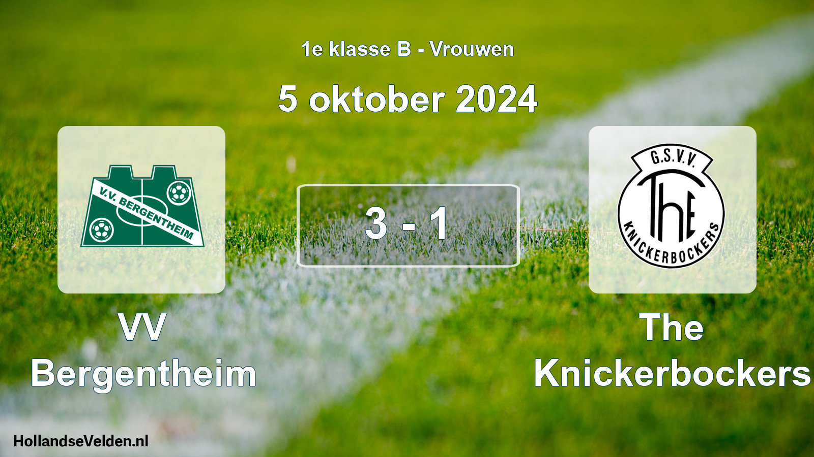 Total number of matches played: VV Bergentheim - The Knickerbockers 3 - 1 (5 October 2024)