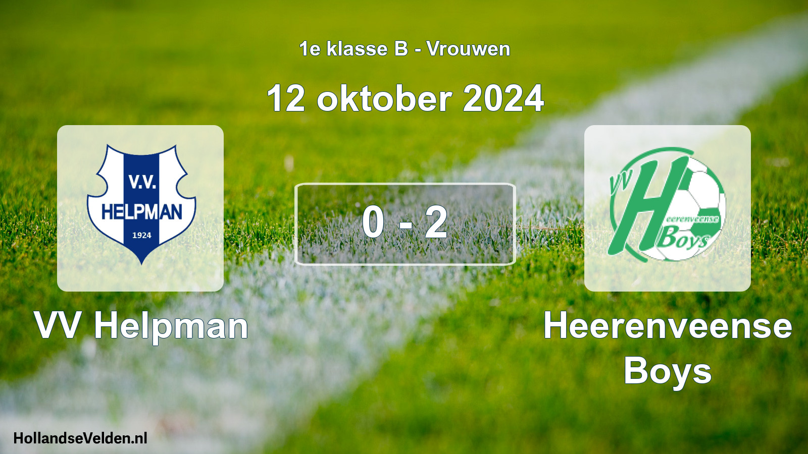 Total number of matches played: VV Helpman - Heerenveense Boys 0 - 2 (12 October 2024)