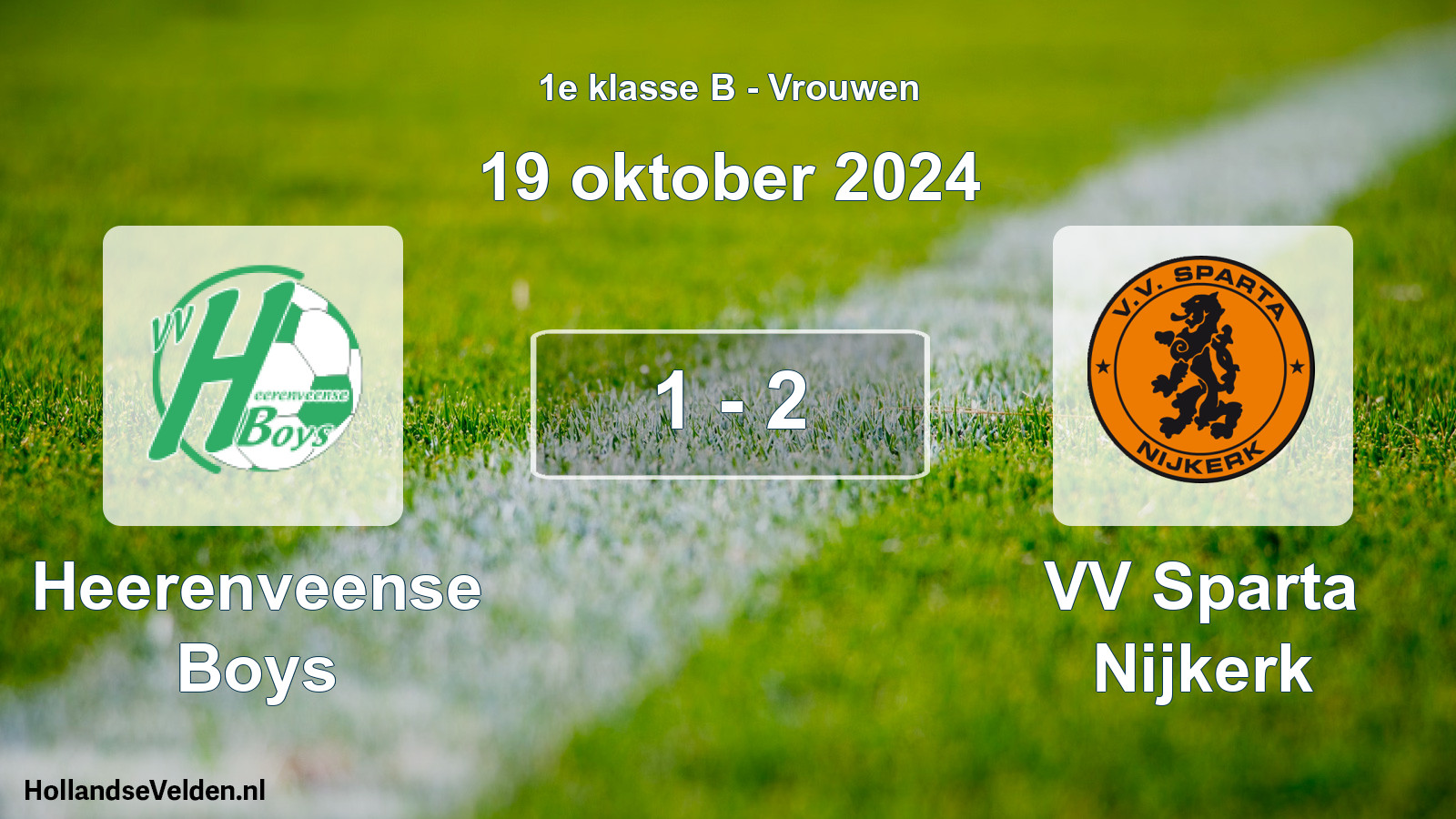 Total number of matches played: Heerenveense Boys - VV Sparta Nijkerk 1 - 2 (19 October 2024)