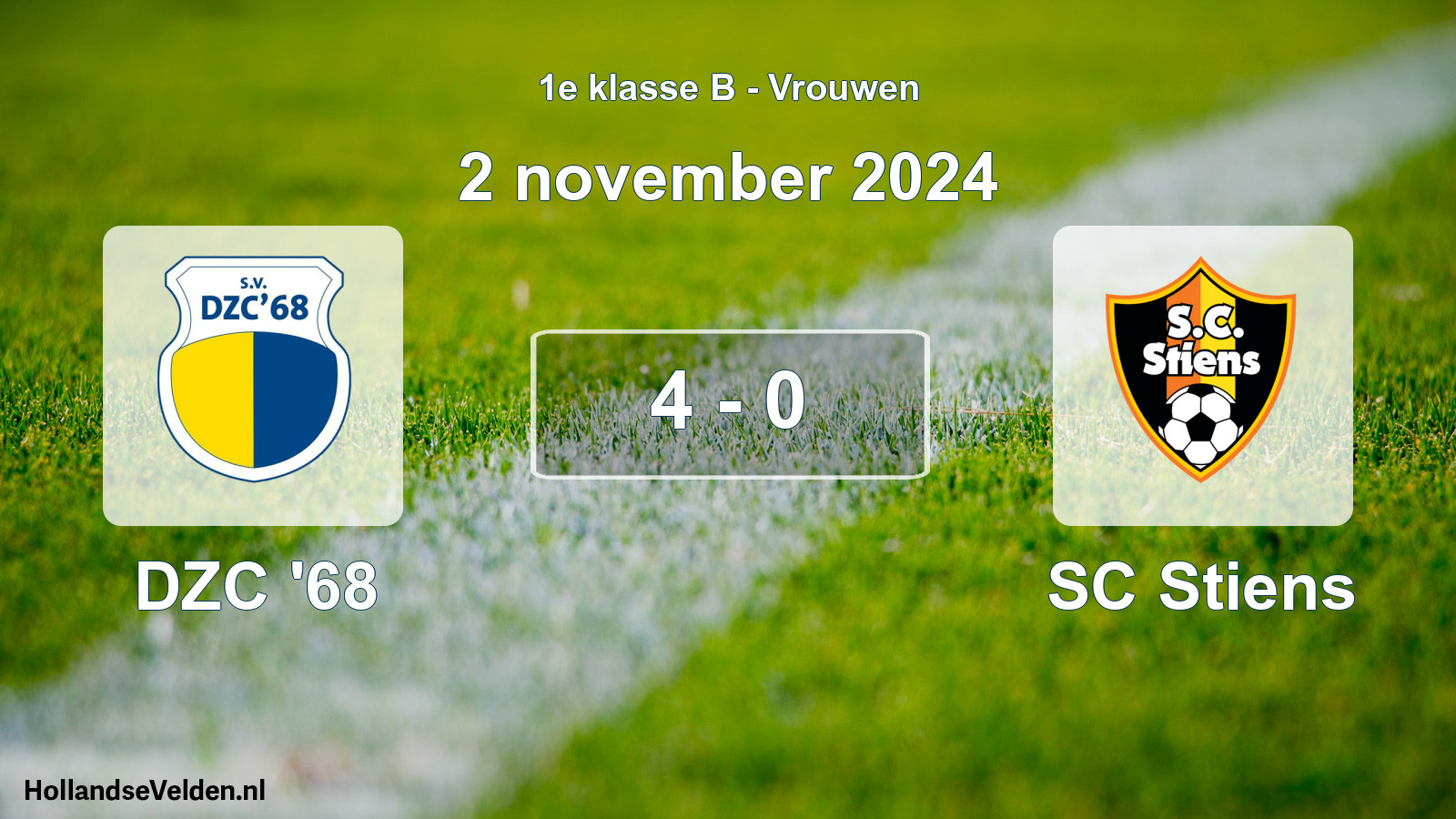 Total number of matches played: DZC '68 - SC Stiens 4 - 0 (2 November 2024)