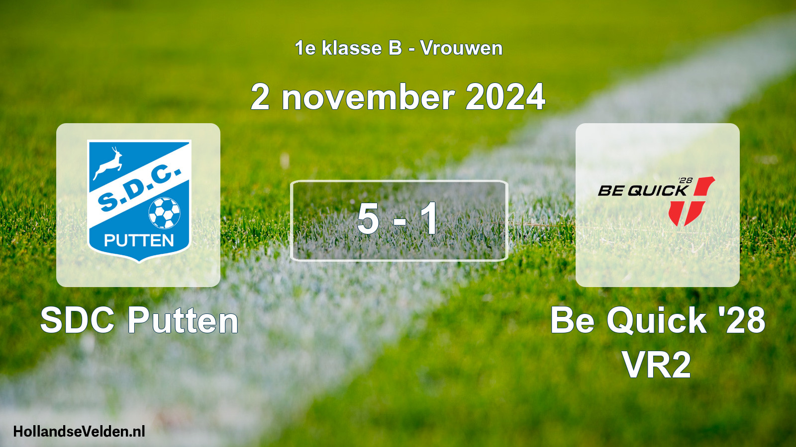 Total number of matches played: SDC Putten - Be Quick '28 VR2 5 - 1 (2 November 2024)