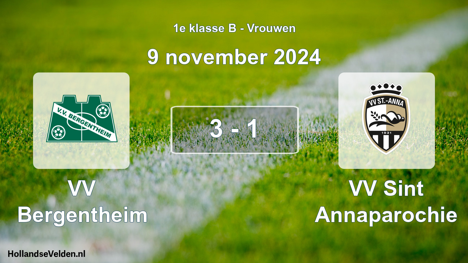 Total number of matches played: VV Bergentheim - VV Sint Annaparochie 3 - 1 (9 November 2024)