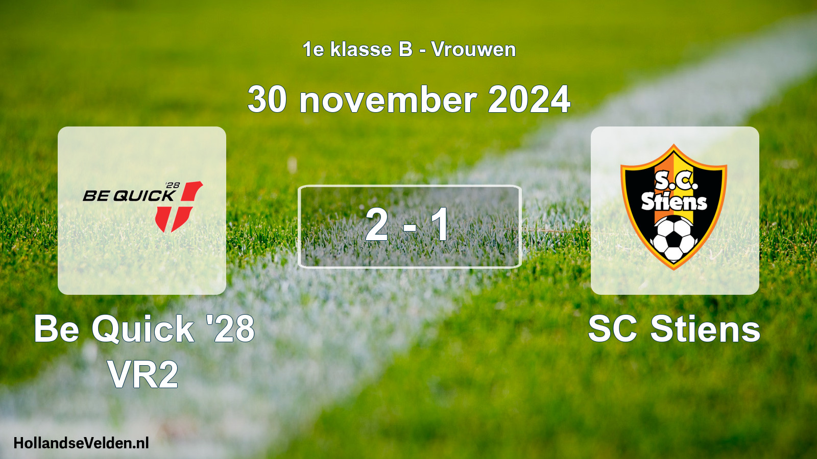 Total number of matches played: Be Quick '28 VR2 - SC Stiens 2 - 1 (30 November 2024)