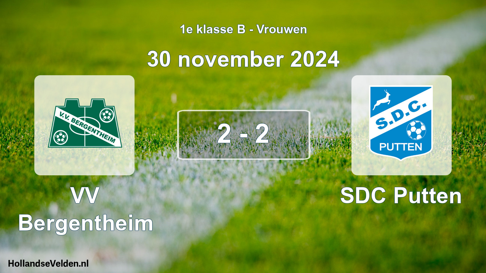 Total number of matches played: VV Bergentheim - SDC Putten 2 - 2 (30 November 2024)