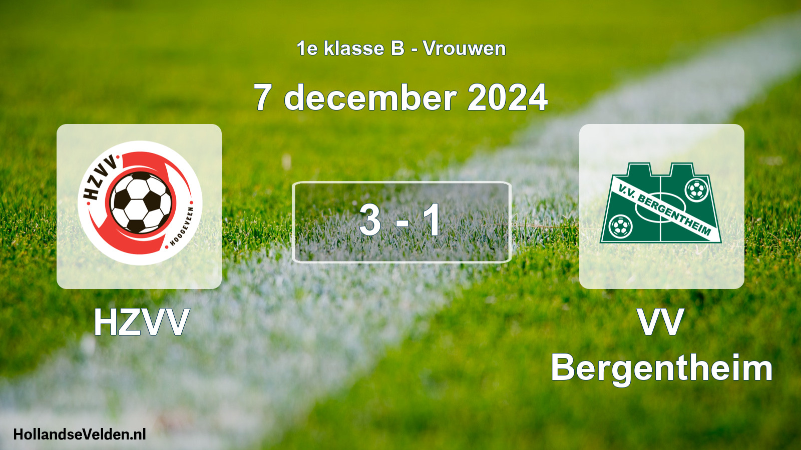 Total number of matches played: HZVV - VV Bergentheim 3 - 1 (7 December 2024)