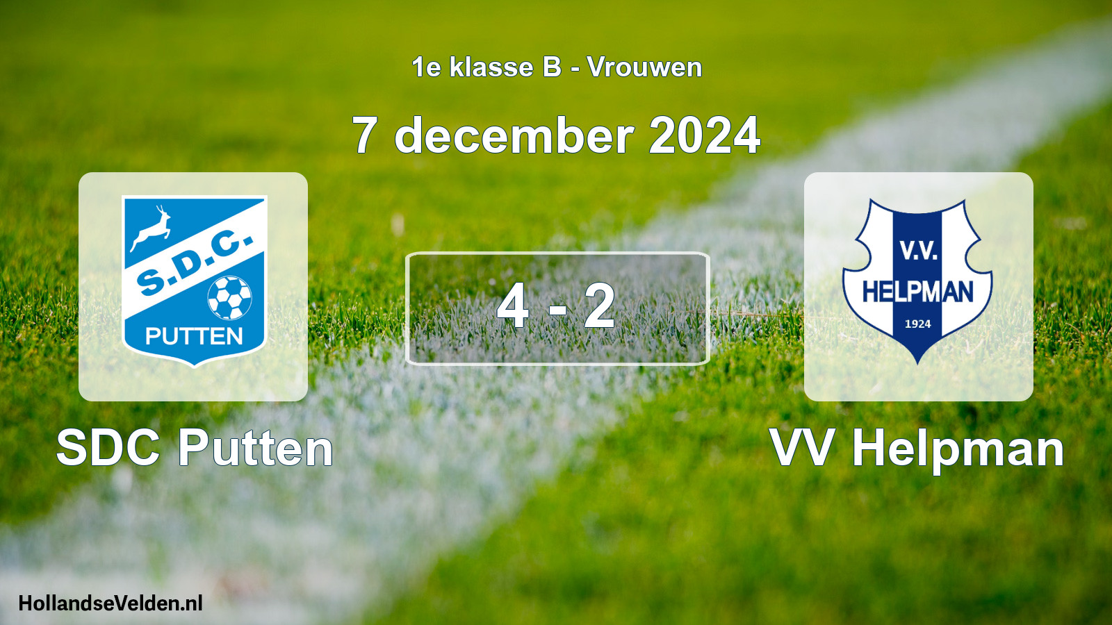 Total number of matches played: SDC Putten - VV Helpman 4 - 2 (7 December 2024)
