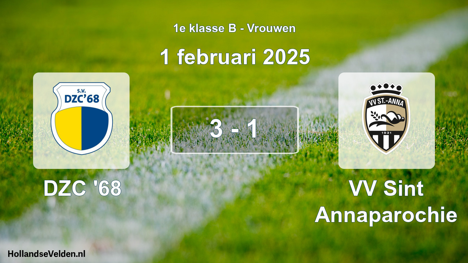 Total number of matches played: DZC '68 - VV Sint Annaparochie 3 - 1 (1 February 2025)