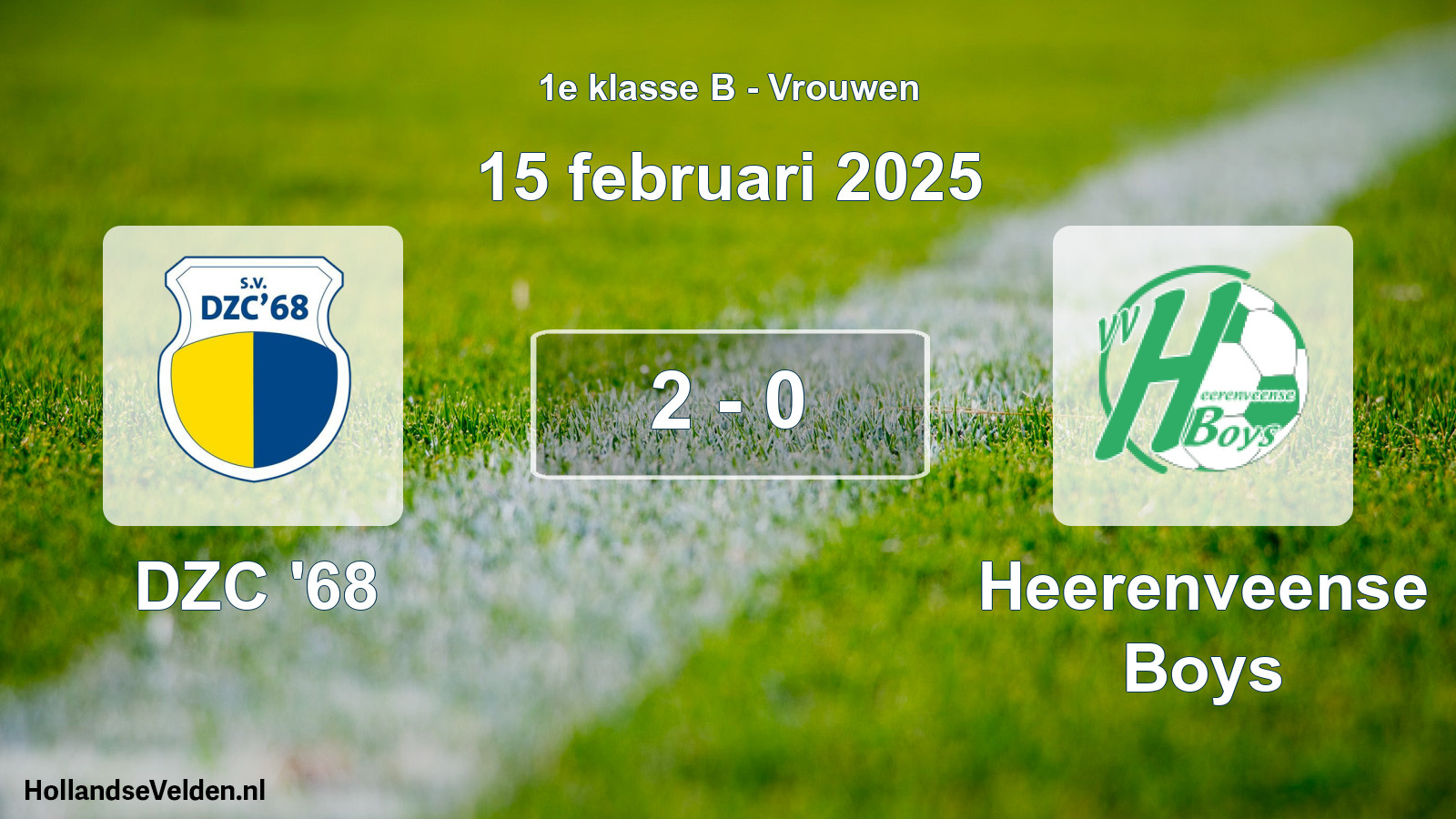 Total number of matches played: DZC '68 - Heerenveense Boys 2 - 0 (15 February 2025)