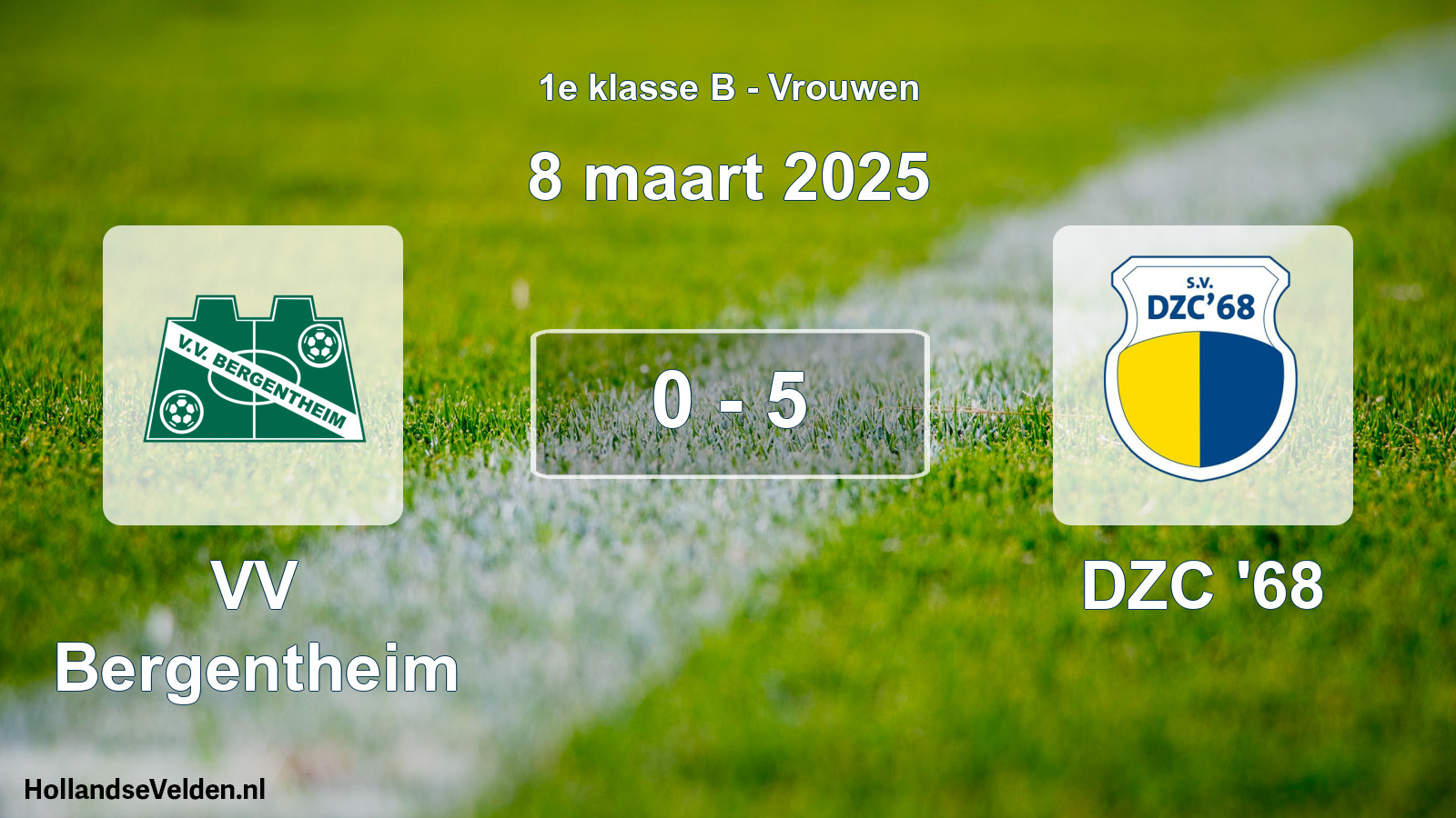 Total number of matches played: VV Bergentheim - DZC '68 0 - 5 (8 March 2025)