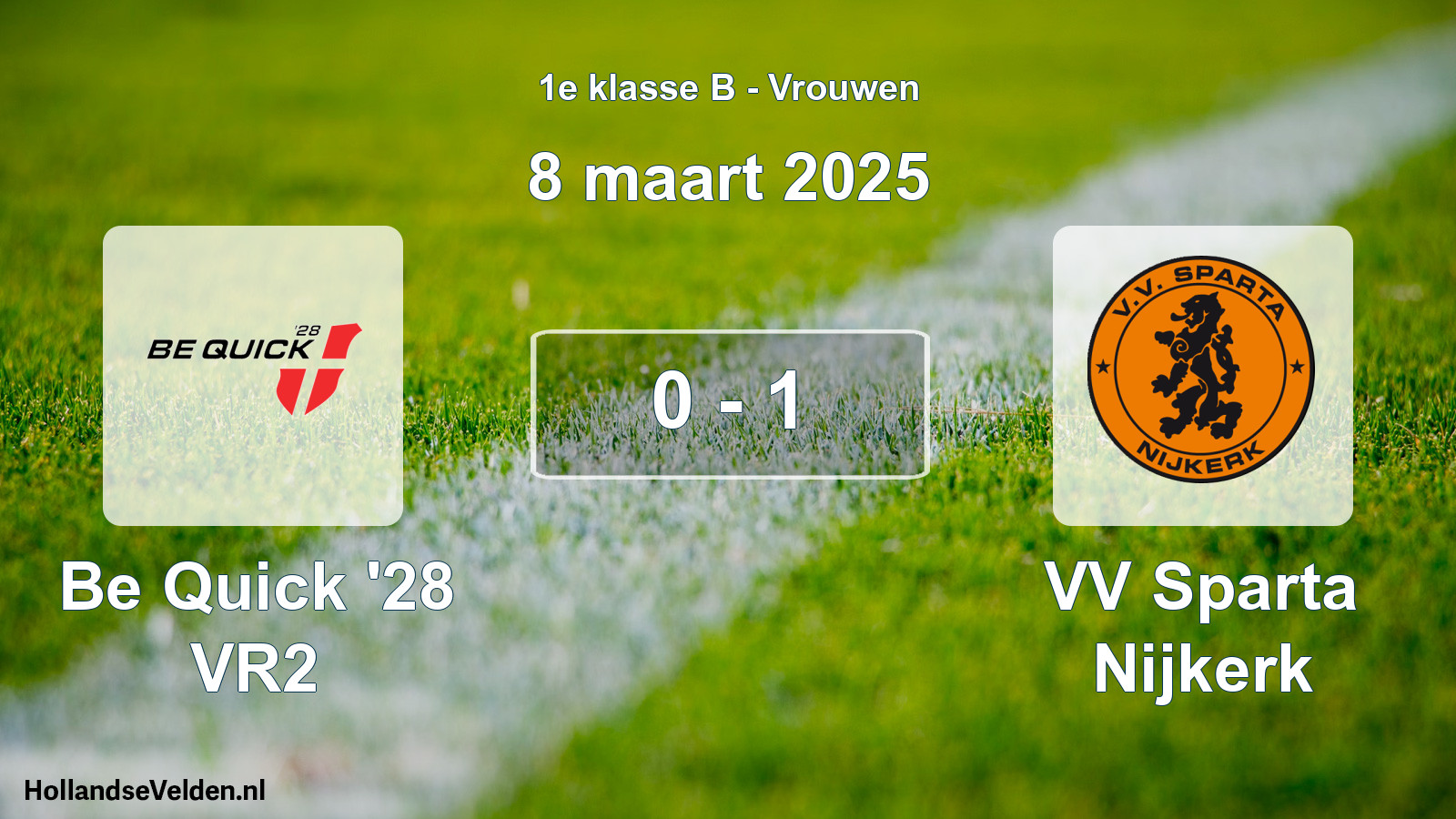 Total number of matches played: Be Quick '28 VR2 - VV Sparta Nijkerk 0 - 1 (8 March 2025)