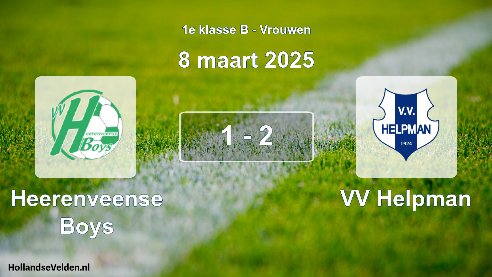 Total number of matches played: Heerenveense Boys - VV Helpman 1 - 2 (8 March 2025)