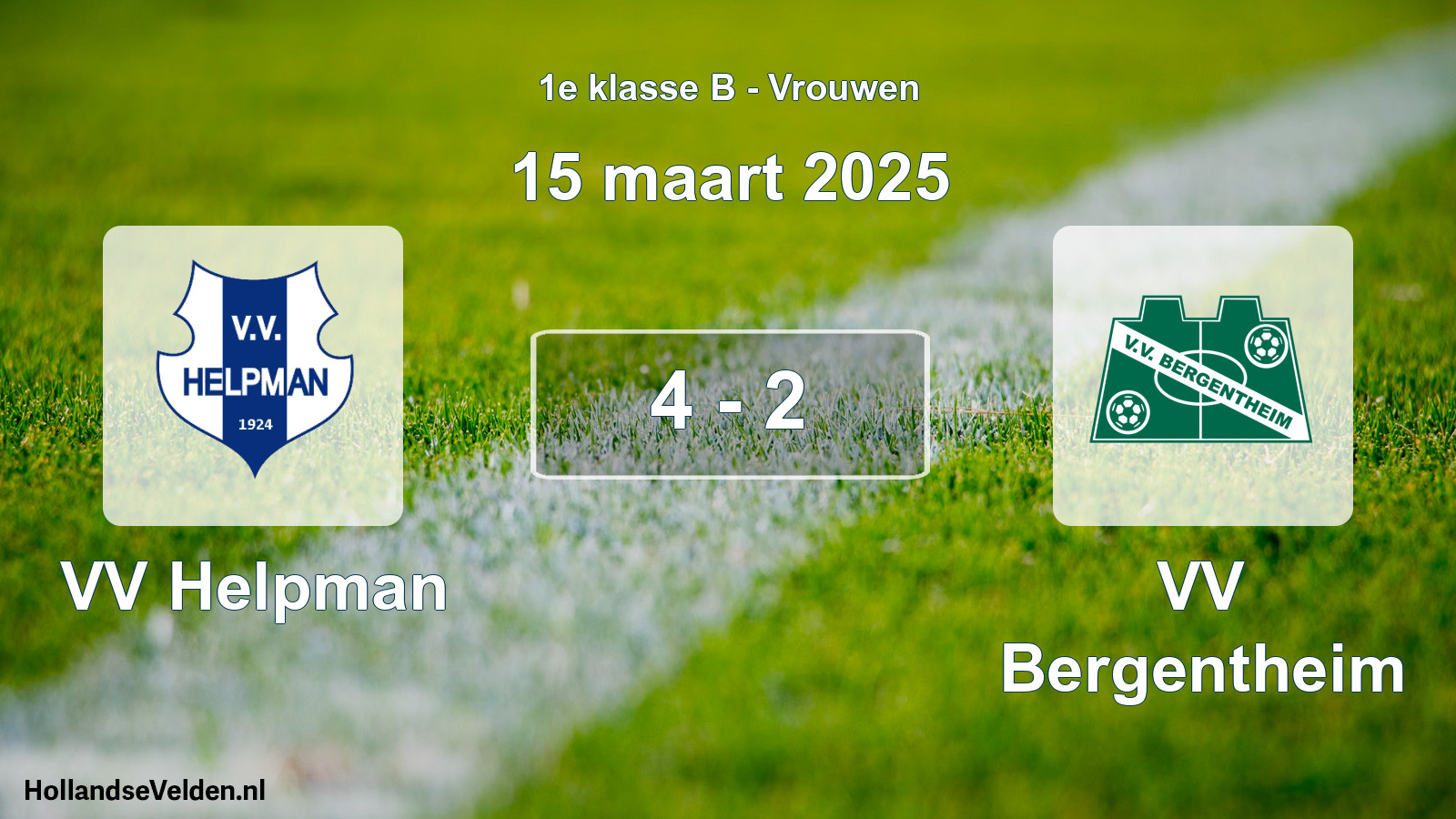 Total number of matches played: VV Helpman - VV Bergentheim 4 - 2 (15 March 2025)