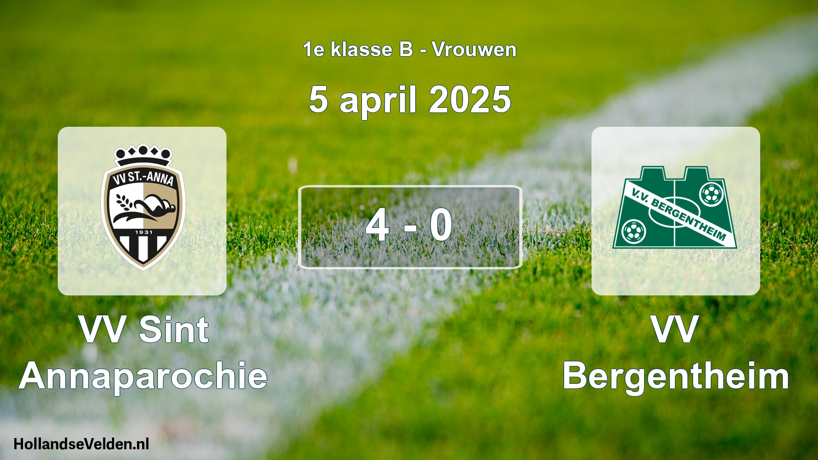 Total number of matches played: VV Sint Annaparochie - VV Bergentheim 4 - 0 (5 April 2025)