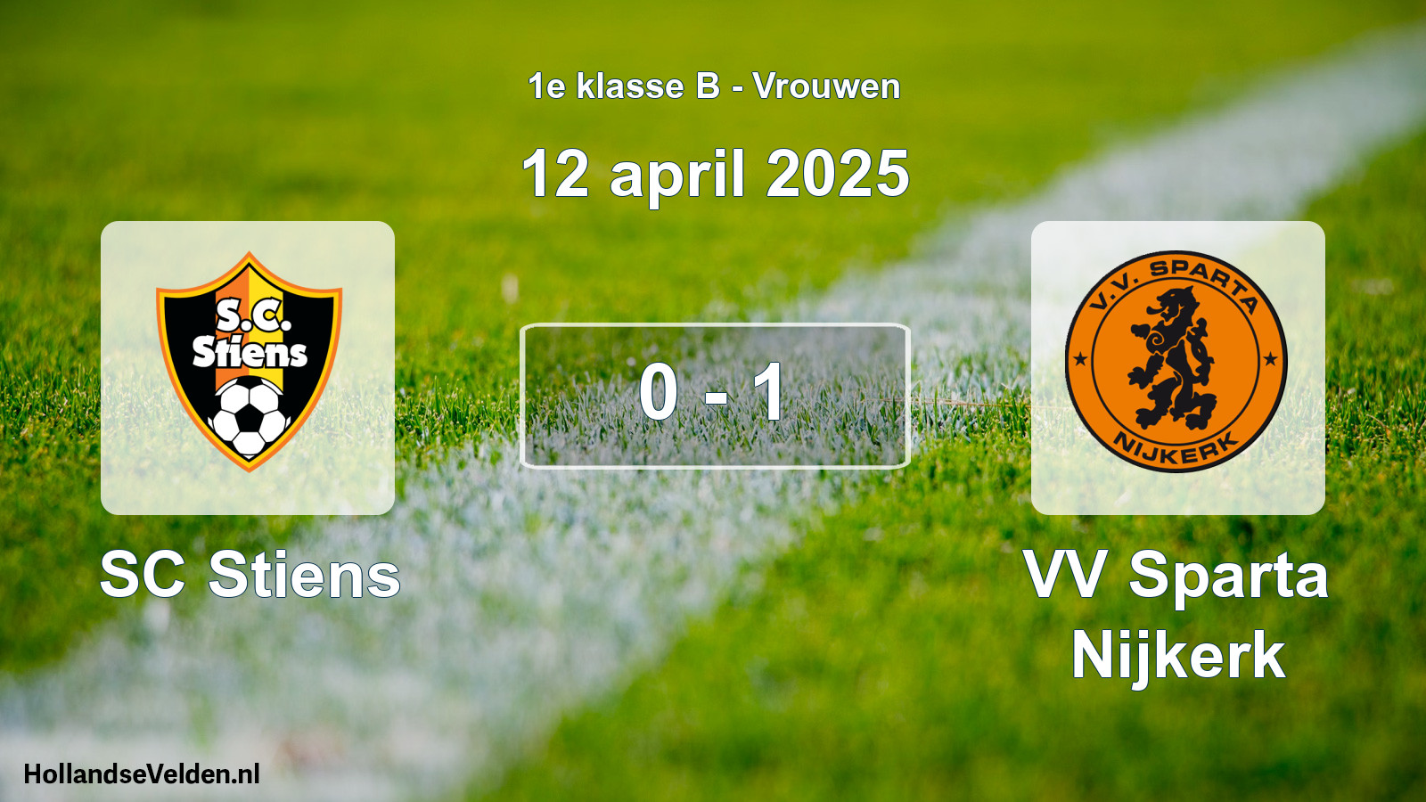 Total number of matches played: SC Stiens - VV Sparta Nijkerk 0 - 1 (12 April 2025)
