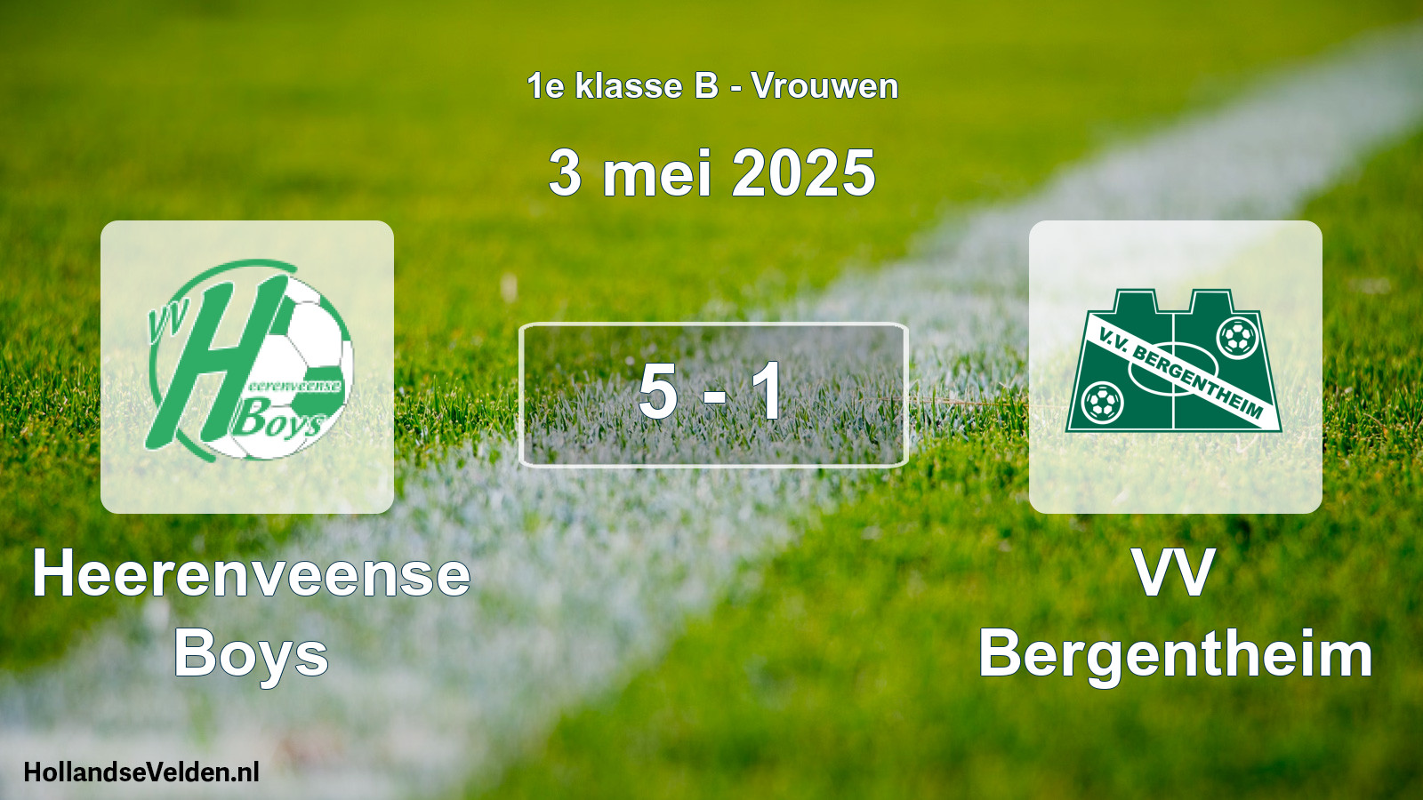 Total number of matches played: Heerenveense Boys - VV Bergentheim 5 - 1 (3 May 2025)