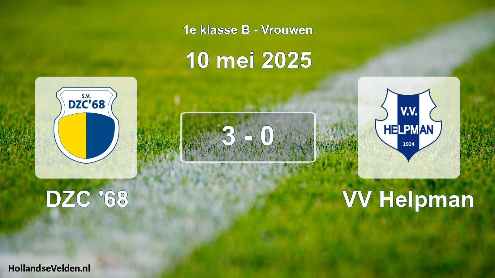 Total number of matches played: DZC '68 - VV Helpman 3 - 0 (10 May 2025)