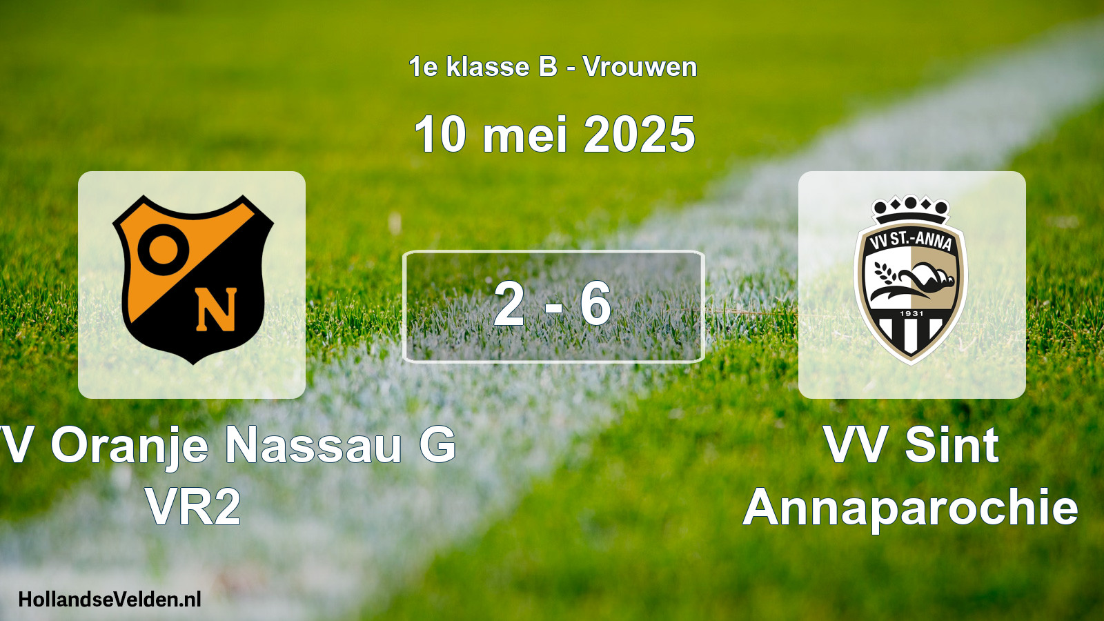 Total number of matches played: CVV Oranje Nassau G VR2 - VV Sint Annaparochie 2 - 6 (10 May 2025)