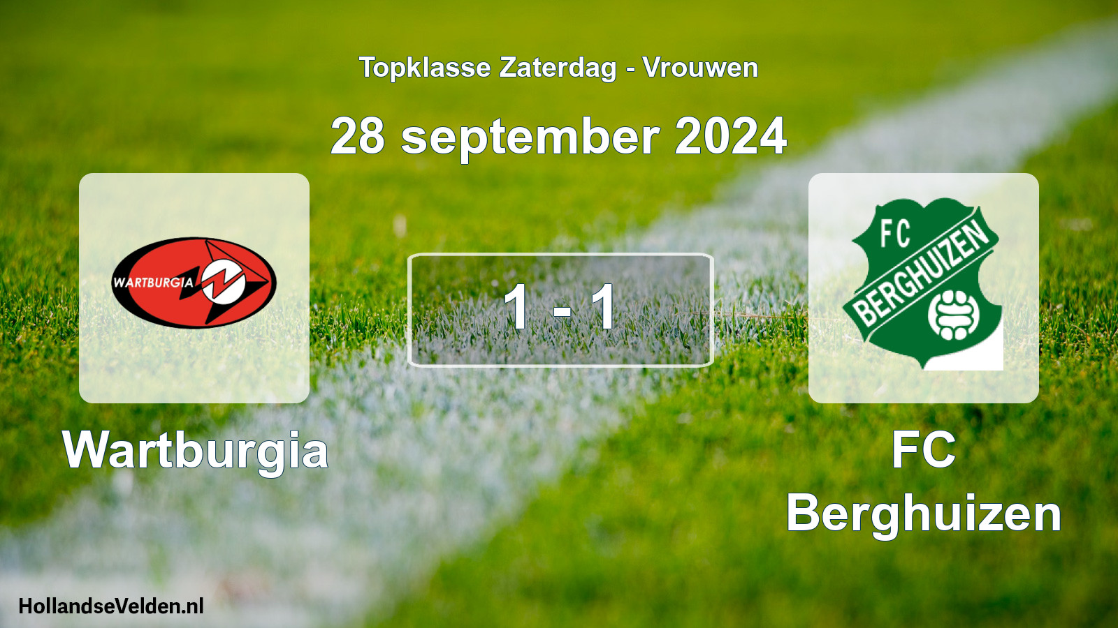 Total number of matches played: Wartburgia - FC Berghuizen 1 - 1 (28 September 2024)