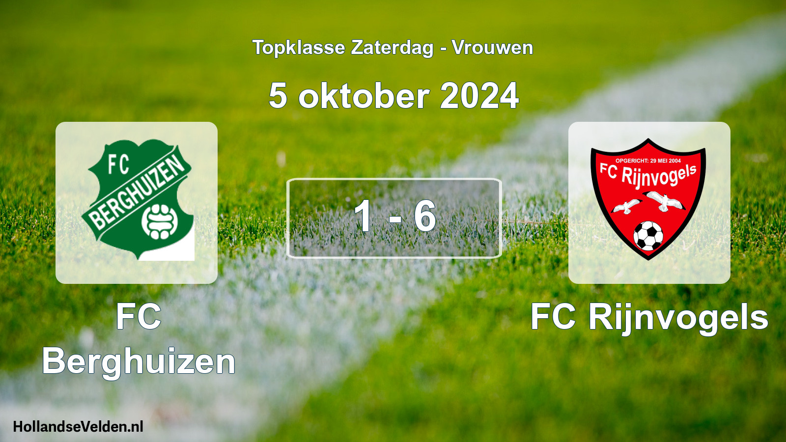 Total number of matches played: FC Berghuizen - FC Rijnvogels 1 - 6 (5 October 2024)
