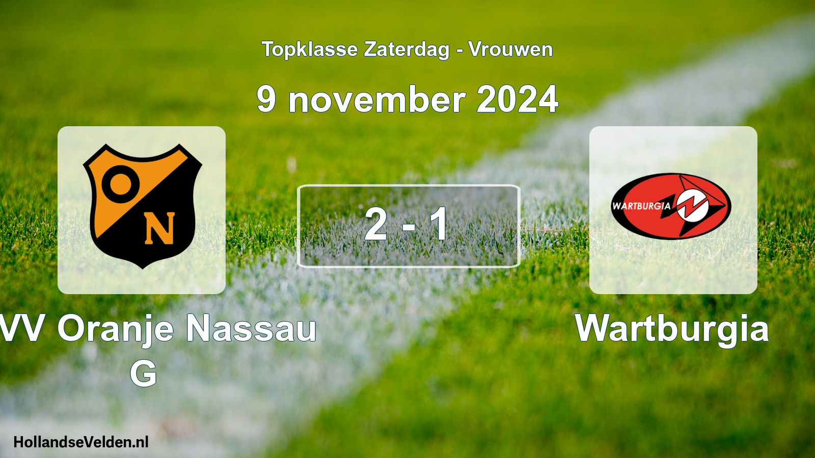 Total number of matches played: CVV Oranje Nassau G - Wartburgia 2 - 1 (9 November 2024)