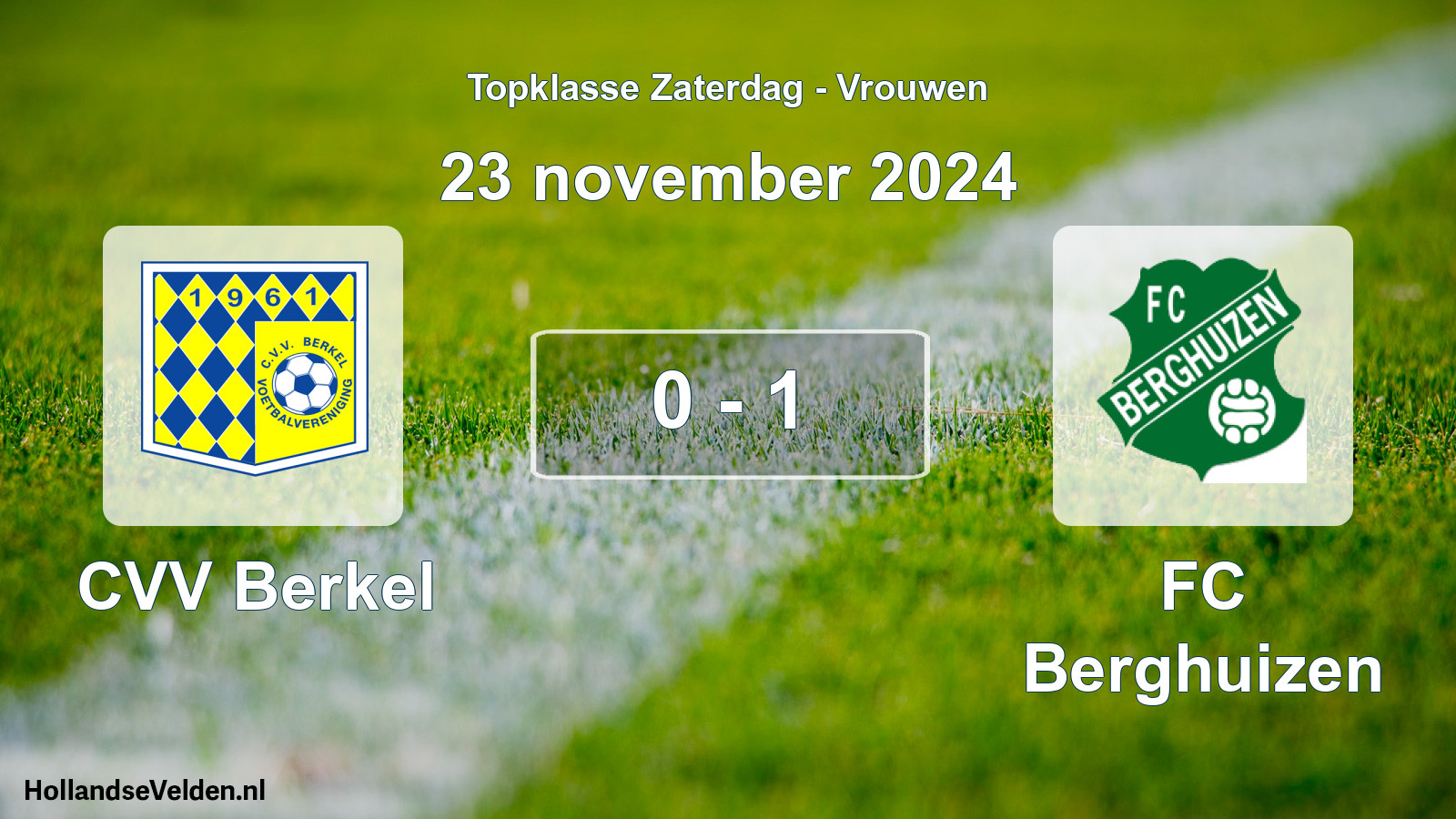 Total number of matches played: CVV Berkel - FC Berghuizen 0 - 1 (23 November 2024)