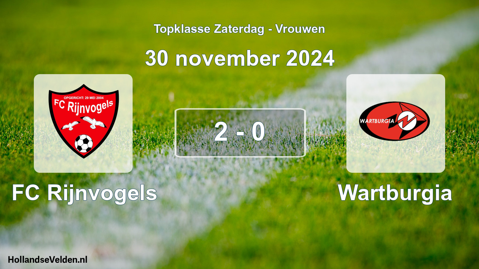 Total number of matches played: FC Rijnvogels - Wartburgia 2 - 0 (30 November 2024)