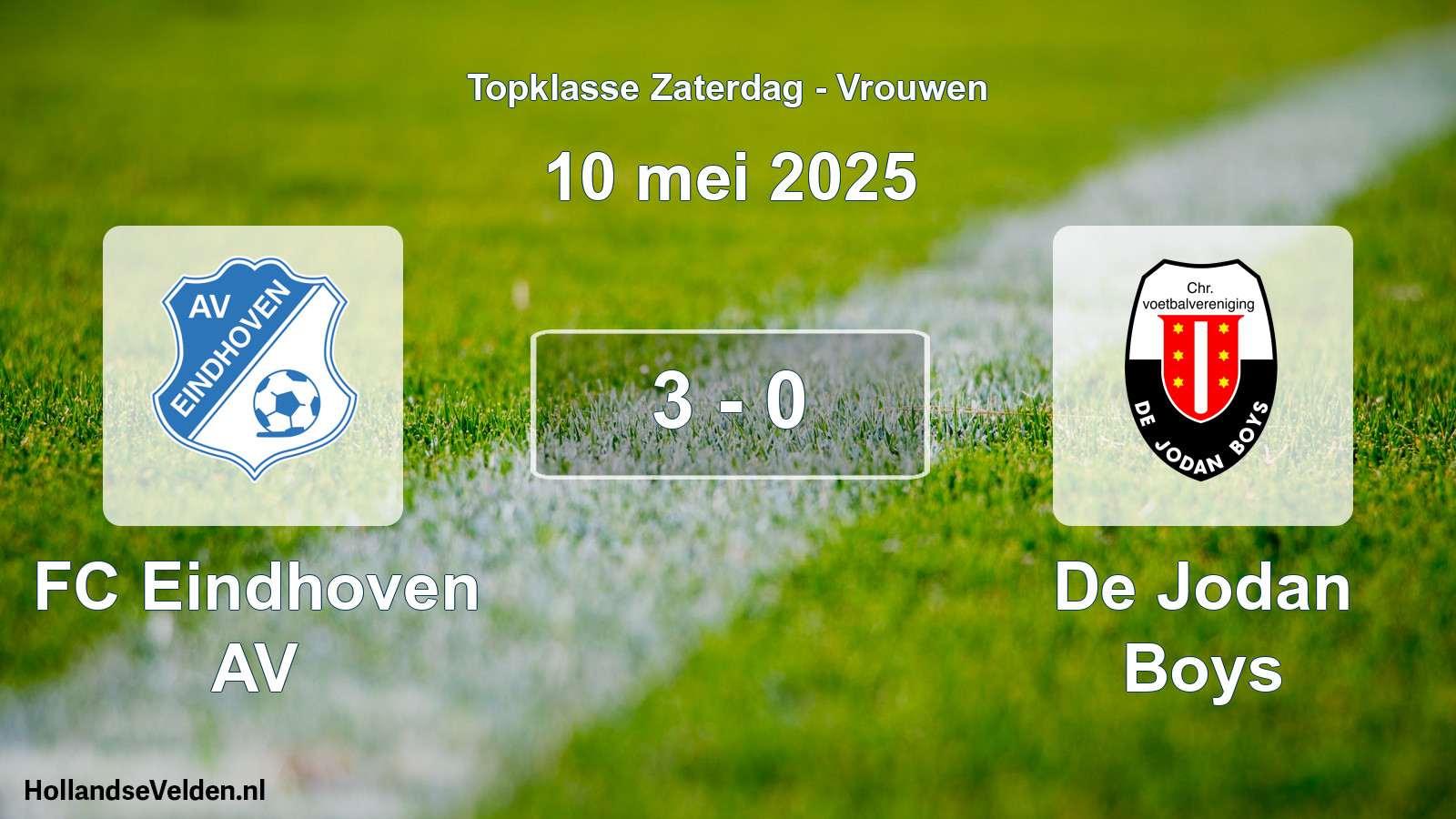 Total number of matches played: FC Eindhoven AV - De Jodan Boys 3 - 0 (10 May 2025)
