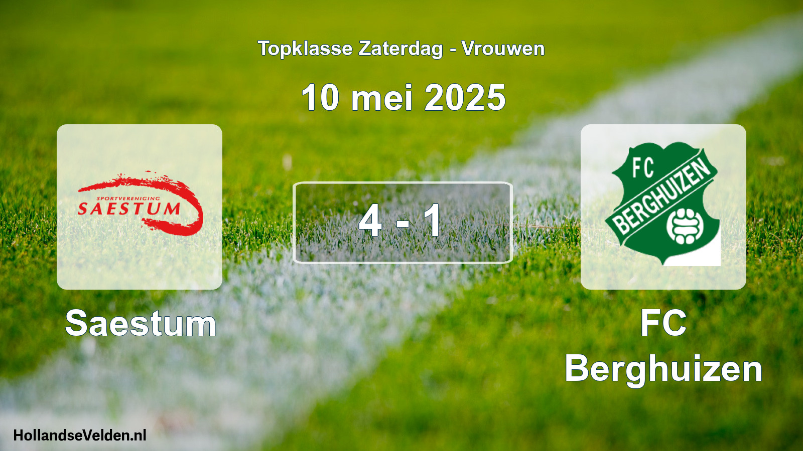 Total number of matches played: Saestum - FC Berghuizen 4 - 1 (10 May 2025)