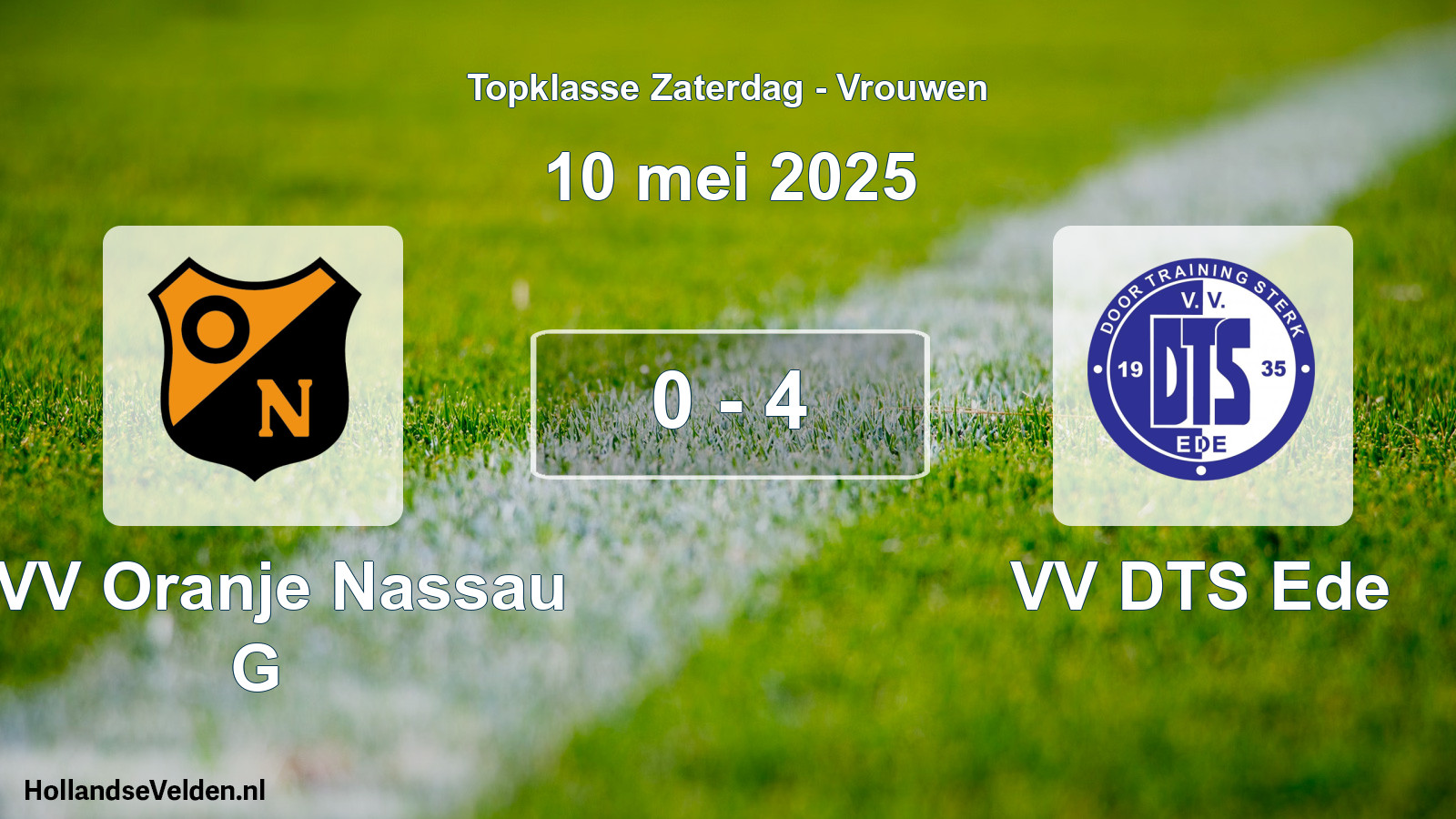 Total number of matches played: CVV Oranje Nassau G - VV DTS Ede 0 - 4 (10 May 2025)
