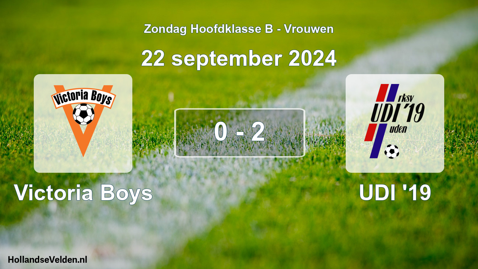 Gespeelde wedstrijd: Victoria Boys - UDI '19 0 - 2 (22 september 2024)