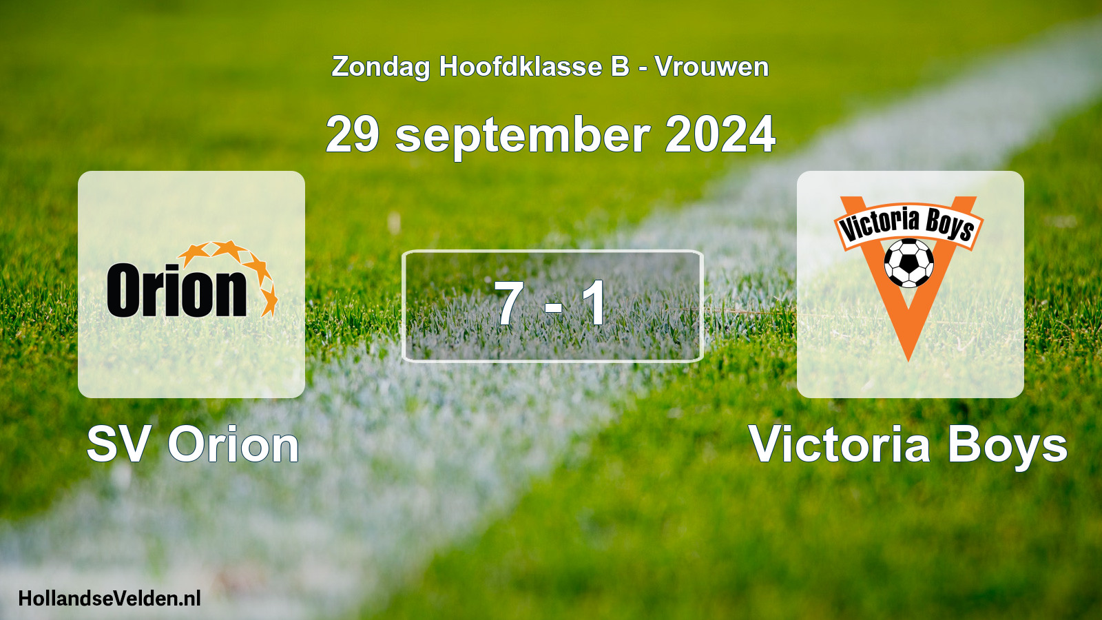 Total number of matches played: SV Orion - Victoria Boys 7 - 1 (29 September 2024)
