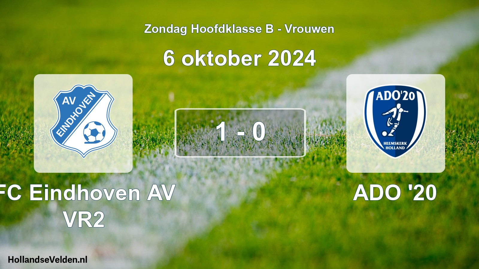 Total number of matches played: FC Eindhoven AV VR2 - ADO '20 1 - 0 (6 October 2024)