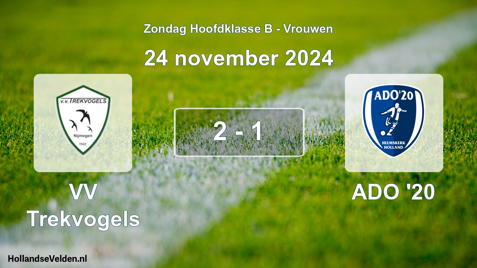 Gespeelde wedstrijd: VV Trekvogels - ADO '20 2 - 1 (24 november 2024)