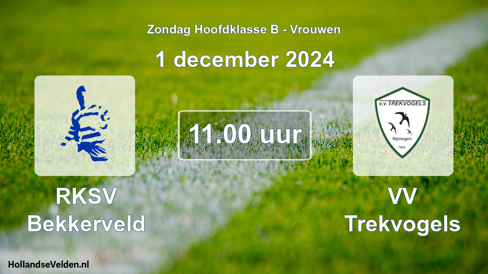 Geplande wedstrijd: RKSV Bekkerveld - VV Trekvogels (1 december 2024)