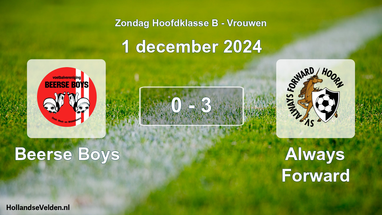 Gespeelde wedstrijd: Beerse Boys - Always Forward 0 - 3 (1 december 2024)