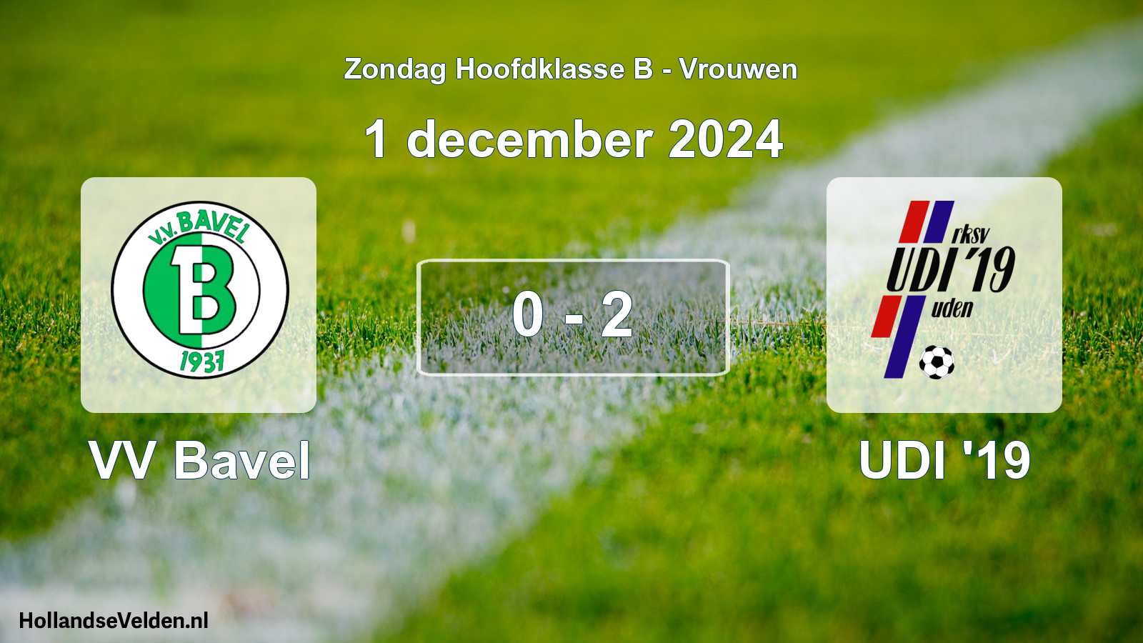 Gespeelde wedstrijd: VV Bavel - UDI '19 0 - 2 (1 december 2024)
