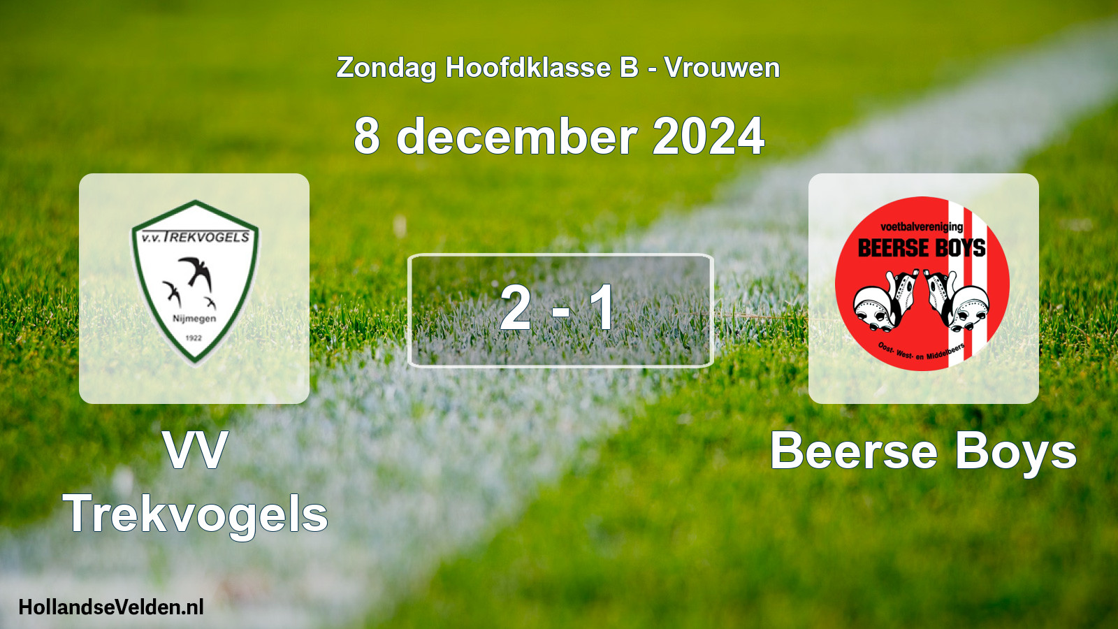Gespeelde wedstrijd: VV Trekvogels - Beerse Boys 2 - 1 (8 december 2024)