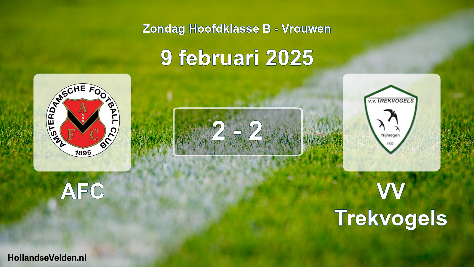 Gespeelde wedstrijd: AFC - VV Trekvogels 2 - 2 (9 februari 2025)