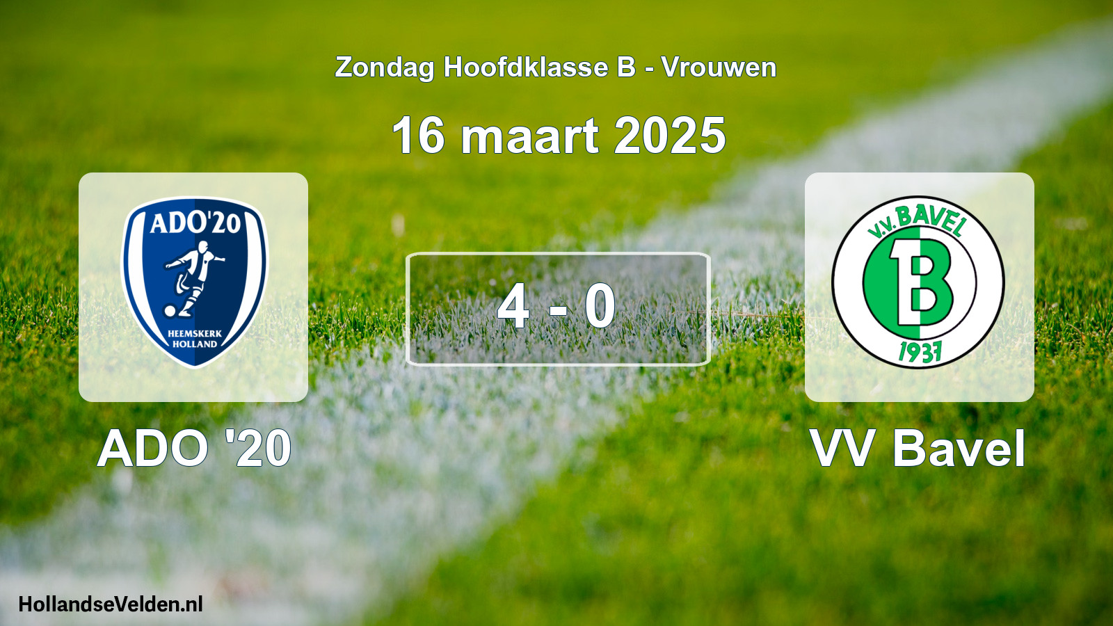 Total number of matches played: ADO '20 - VV Bavel 4 - 0 (16 March 2025)