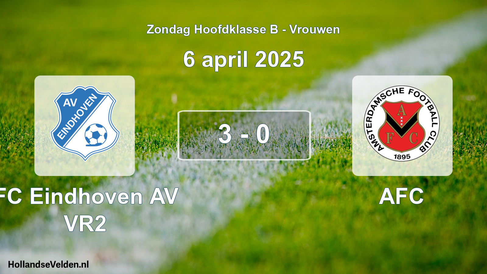Gespeelde wedstrijd: FC Eindhoven AV VR2 - AFC 3 - 0 (6 april 2025)