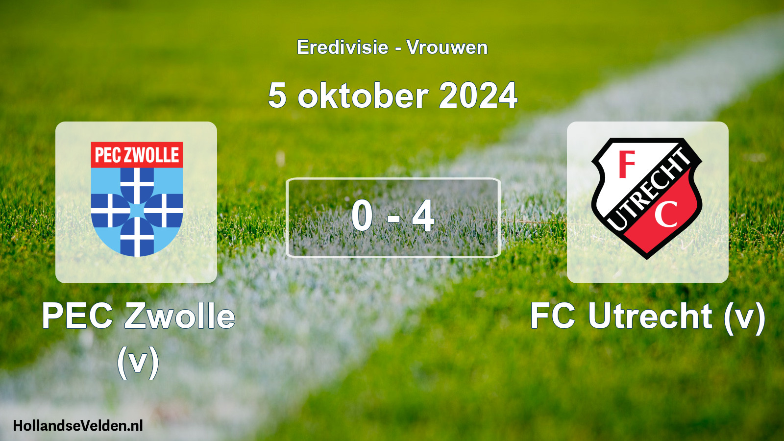 Total number of matches played: PEC Zwolle (v) - FC Utrecht (v) 0 - 4 (5 October 2024)