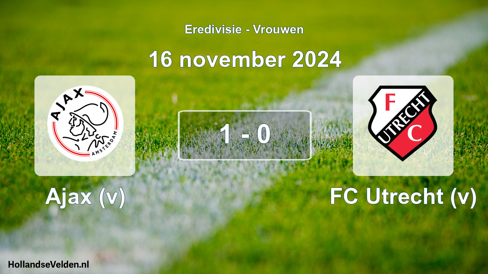 Total number of matches played: Ajax (v) - FC Utrecht (v) 1 - 0 (16 November 2024)