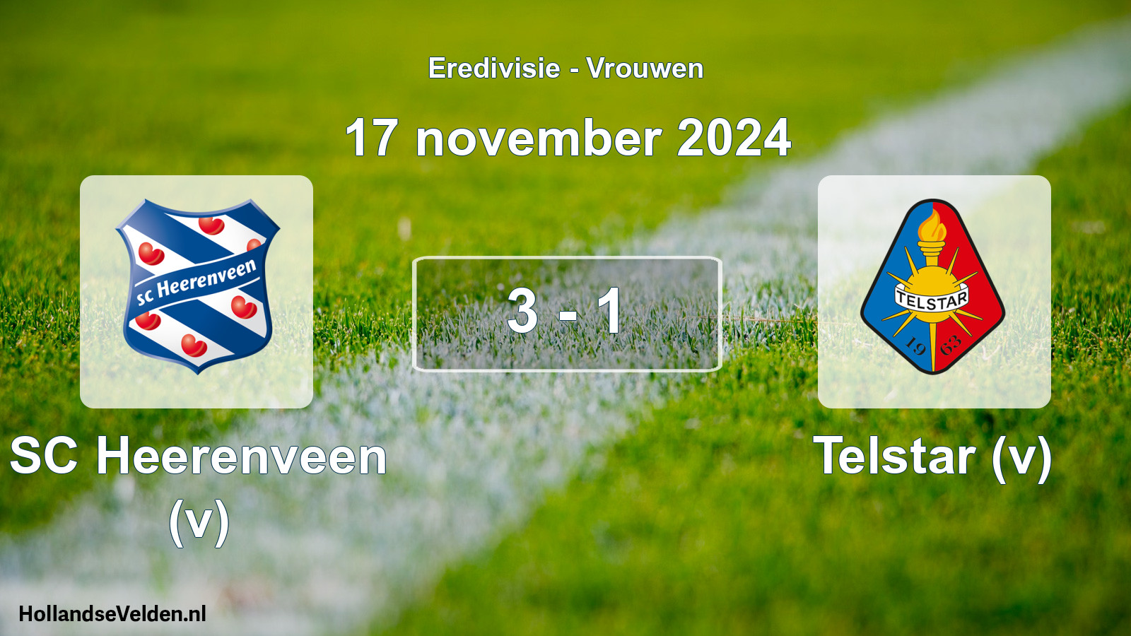 Total number of matches played: SC Heerenveen (v) - Telstar (v) 3 - 1 (17 November 2024)