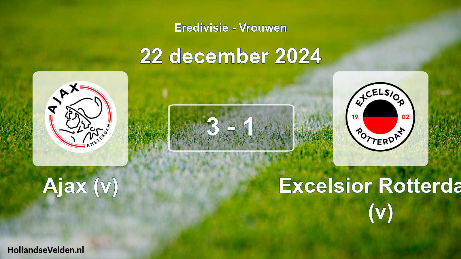 Total number of matches played: Ajax (v) - Excelsior Rotterdam (v) 3 - 1 (22 December 2024)