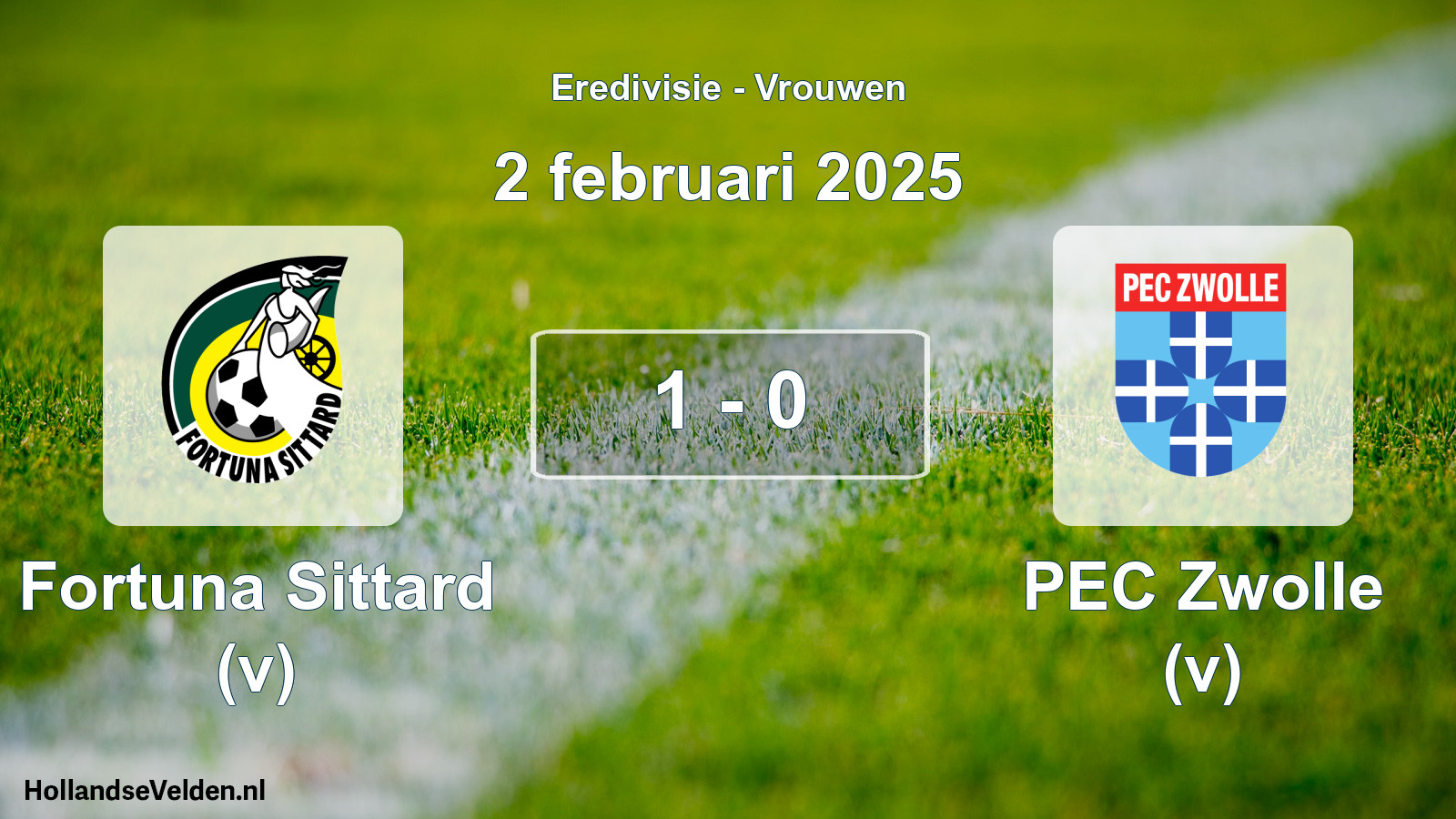 Total number of matches played: Fortuna Sittard (v) - PEC Zwolle (v) 1 - 0 (2 February 2025)