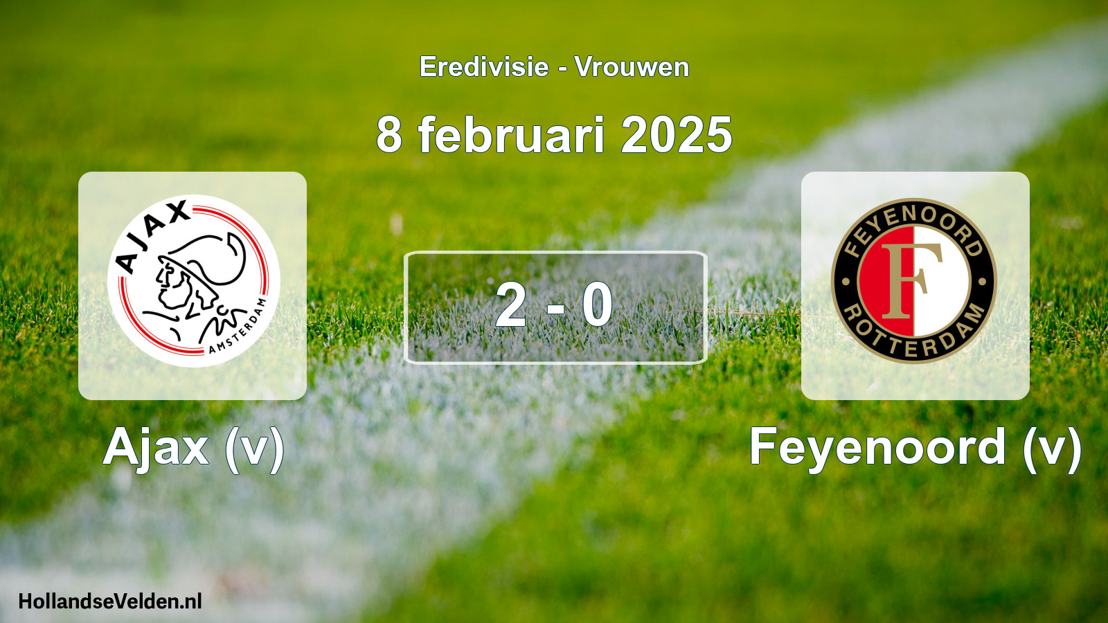 Total number of matches played: Ajax (v) - Feyenoord (v) 2 - 0 (8 February 2025)