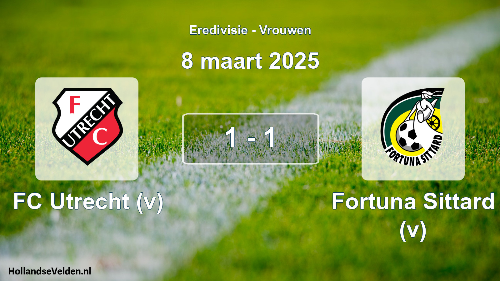 Total number of matches played: FC Utrecht (v) - Fortuna Sittard (v) 1 - 1 (8 March 2025)