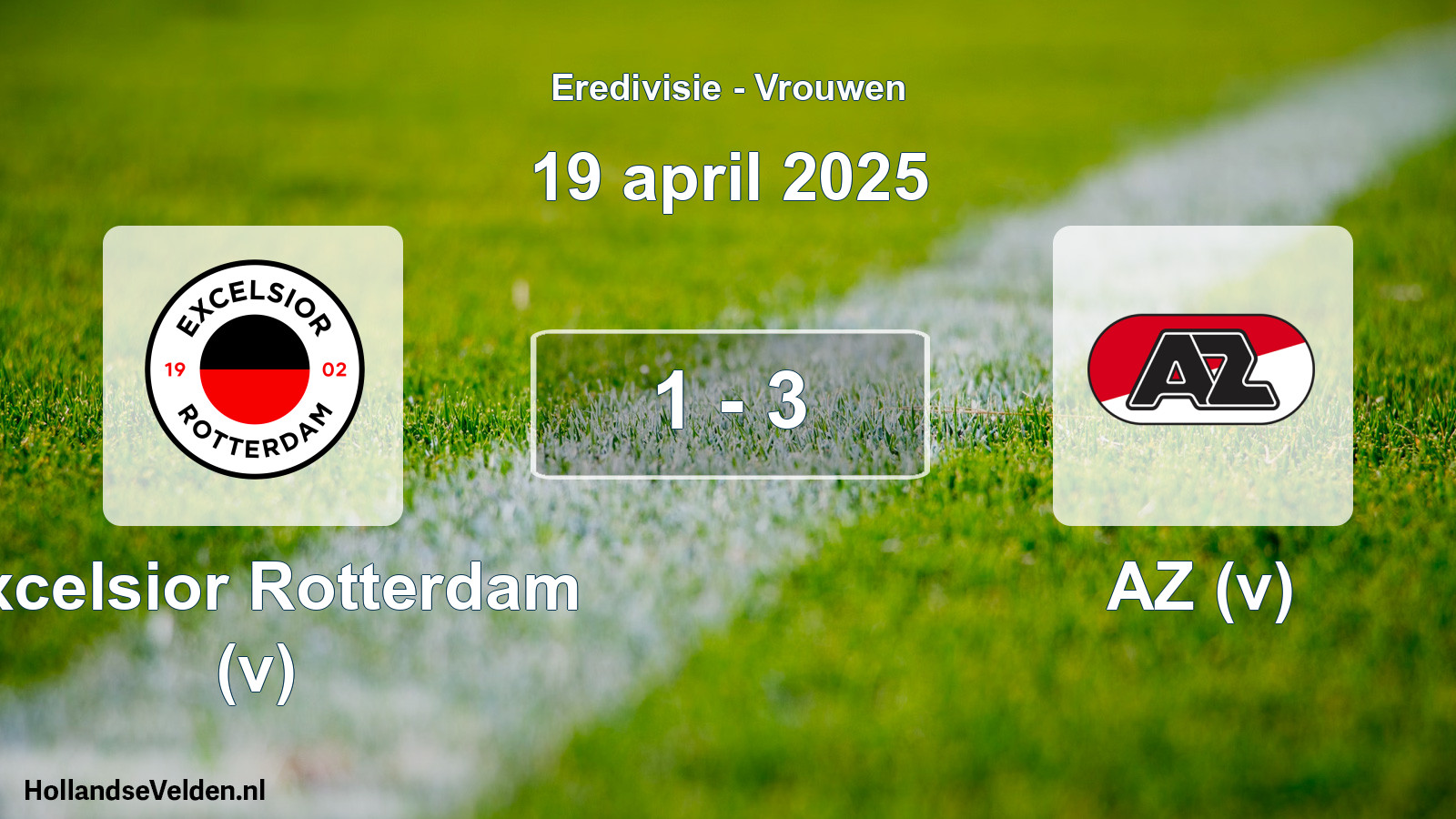 Total number of matches played: Excelsior Rotterdam (v) - AZ (v) 1 - 3 (19 April 2025)