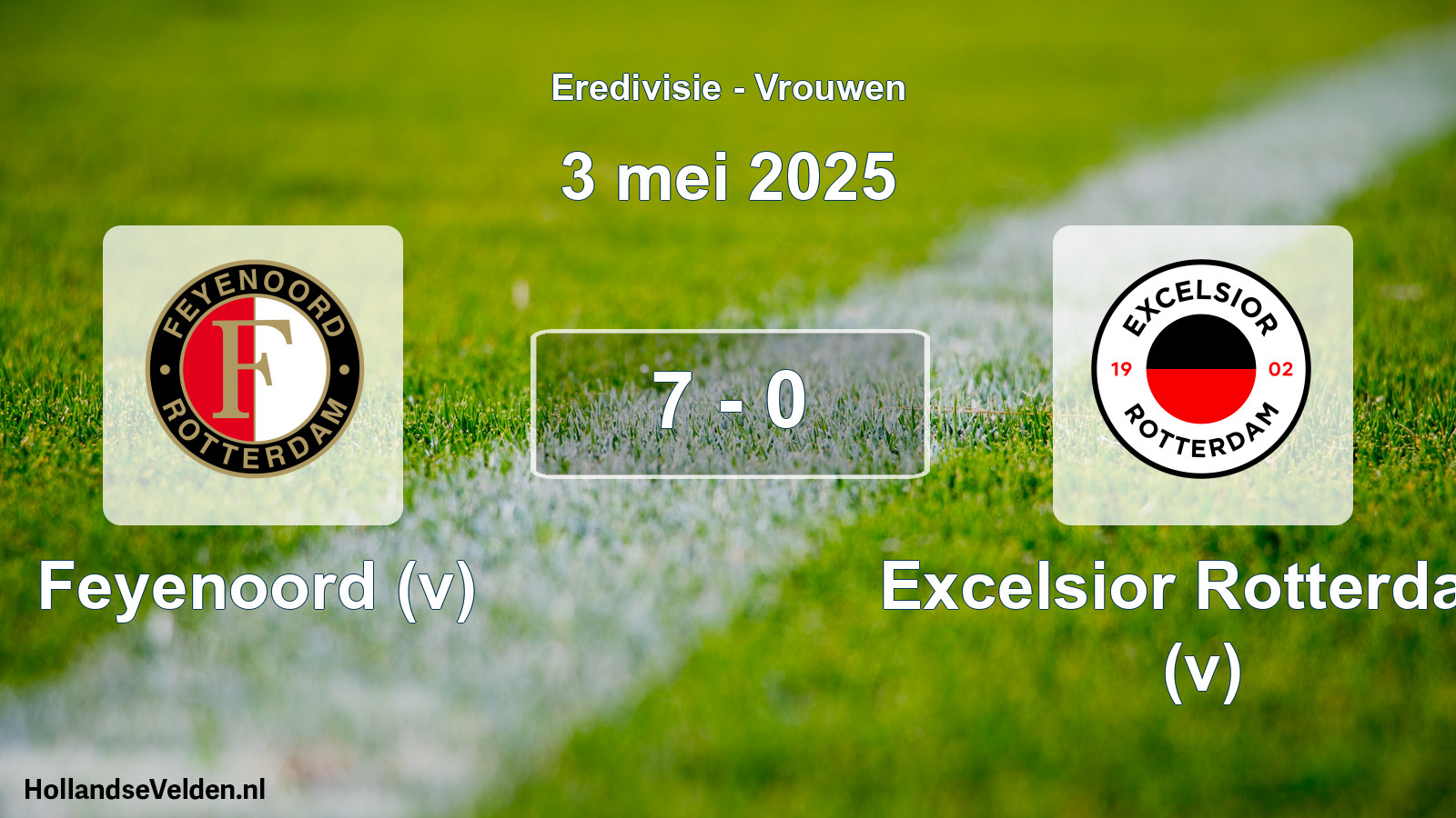 Total number of matches played: Feyenoord (v) - Excelsior Rotterdam (v) 7 - 0 (3 May 2025)